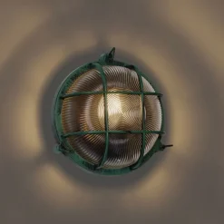 QAZQA Gartenbeleuchtung|Außenwandleuchten*Außenwandleuchte Grün Rund IP44 - Noutica