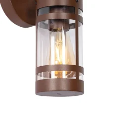 QAZQA Gartenbeleuchtung|Außenwandleuchten*Außenwandleuchte rostbraun IP44 mit Bewegungssensor - Ruben