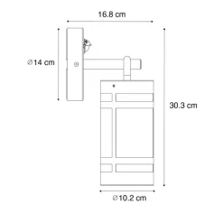 QAZQA Gartenbeleuchtung|Außenwandleuchten*Außenwandleuchte rostbraun IP44 mit Bewegungssensor - Ruben
