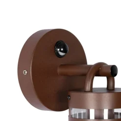 QAZQA Gartenbeleuchtung|Außenwandleuchten*Außenwandleuchte rostbraun IP44 mit Bewegungssensor - Ruben