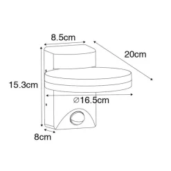 QAZQA Gartenbeleuchtung|Led-Außenleuchten*Außenwandleuchte rostbraun inkl. LED IP54 Bewegungssensor - Esmee