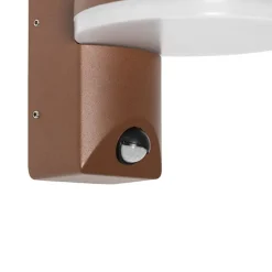 QAZQA Gartenbeleuchtung|Led-Außenleuchten*Außenwandleuchte rostbraun inkl. LED IP54 Bewegungssensor - Esmee