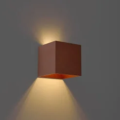 QAZQA Gartenbeleuchtung|Led-Außenleuchten*Außenwandleuchte Rostbraun inkl. LED 2-flammig IP65 Solar - Charlene