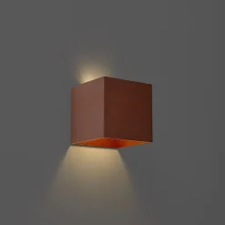 QAZQA Gartenbeleuchtung|Led-Außenleuchten*Außenwandleuchte Rostbraun inkl. LED 2-flammig IP65 Solar - Charlene