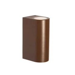 QAZQA Gartenbeleuchtung|Außenwandleuchten*Außenwandleuchte rostbrauner Kunststoff oval 2-flammig - Baleno