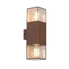 QAZQA Gartenbeleuchtung|Außenwandleuchten*Außenwandleuchte rostbraun mit Rauchschirm 2-flammig IP44 - Dänemark