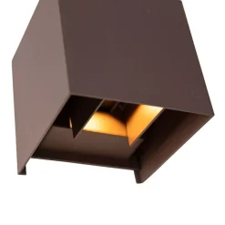 QAZQA Gartenbeleuchtung|Led-Außenleuchten*Außenwandleuchte rostbraun inkl. LED 2-flammig IP54 - Edwin