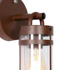 QAZQA Gartenbeleuchtung|Außenwandleuchten*Außenwandleuchte rostbraun IP44 Hell-Dunkel-Sensor - Ruben