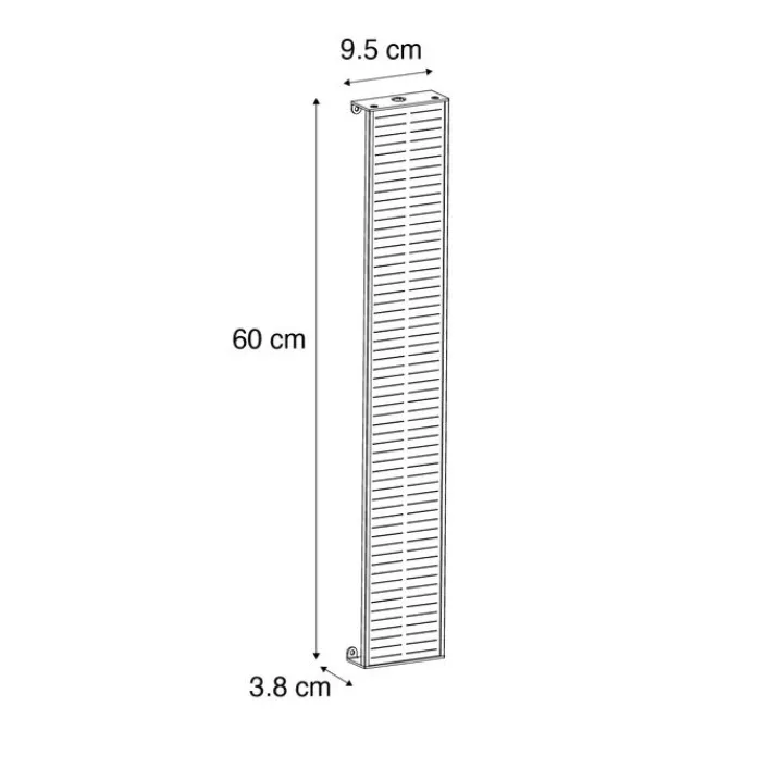 QAZQA Gartenbeleuchtung|Led-Außenleuchten*Außenwandleuchte schwarz 60 cm inkl. LED 4-stufig dimmbar mit Solar - Serena