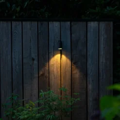 QAZQA Außenwandleuchten|Gartenbeleuchtung*Außenwandleuchte Schwarz Edelstahl GU10 50mm IP44 - Solo