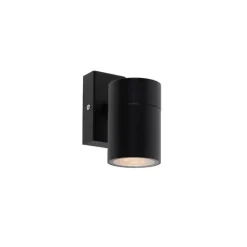 QAZQA Außenwandleuchten|Gartenbeleuchtung*Außenwandleuchte Schwarz Edelstahl GU10 50mm IP44 - Solo