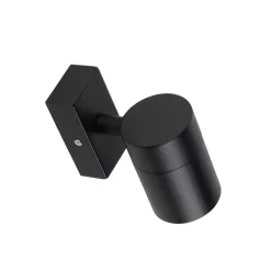 QAZQA Außenwandleuchten|Gartenbeleuchtung*Außenwandleuchte Schwarz Edelstahl GU10 50mm IP44 - Solo