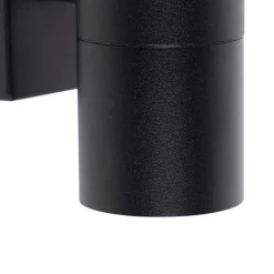 QAZQA Außenwandleuchten|Gartenbeleuchtung*Außenwandleuchte Schwarz Edelstahl GU10 50mm IP44 - Solo