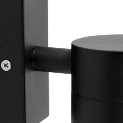 QAZQA Außenwandleuchten|Gartenbeleuchtung*Außenwandleuchte Schwarz Edelstahl GU10 50mm IP44 - Solo