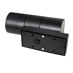 QAZQA Gartenbeleuchtung|Außenleuchten Mit Sensor*Außenwandleuchte schwarz 2-flammig AR70 mit Bewegungssensor - Duo