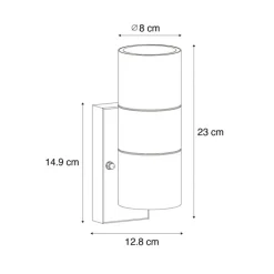 QAZQA Gartenbeleuchtung|Außenleuchten Mit Sensor*Außenwandleuchte schwarz 2-flammig AR70 mit Hell-Dunkel-Sensor - Duo
