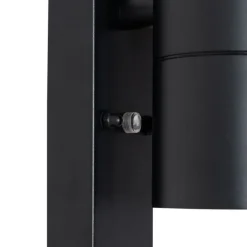 QAZQA Gartenbeleuchtung|Außenleuchten Mit Sensor*Außenwandleuchte schwarz 2-flammig AR70 mit Hell-Dunkel-Sensor - Duo