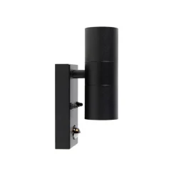 QAZQA Gartenbeleuchtung|Außenleuchten Mit Sensor*Außenwandleuchte schwarz 2-flammig mit Bewegungssensor IP44 - Duo