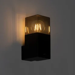 QAZQA Gartenbeleuchtung|Außenleuchten Mit Sensor*Außenwandleuchte schwarz IP44 mit Dämmerungssensor - Dänemark