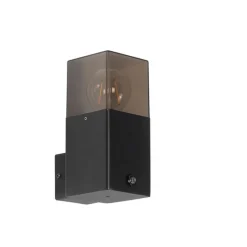 QAZQA Gartenbeleuchtung|Außenleuchten Mit Sensor*Außenwandleuchte schwarz IP44 mit Dämmerungssensor - Dänemark