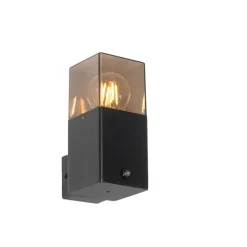 QAZQA Gartenbeleuchtung|Außenleuchten Mit Sensor*Außenwandleuchte schwarz IP44 mit Dämmerungssensor - Dänemark