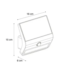 QAZQA Gartenbeleuchtung|Led-Außenleuchten*Außenwandleuchte schwarz inkl. LED IP54 mit Bewegungssensor Solar - Floody