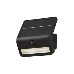 QAZQA Gartenbeleuchtung|Led-Außenleuchten*Außenwandleuchte schwarz inkl. LED IP54 mit Bewegungssensor Solar - Floody