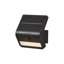 QAZQA Gartenbeleuchtung|Led-Außenleuchten*Außenwandleuchte schwarz inkl. LED IP54 mit Bewegungssensor Solar - Floody