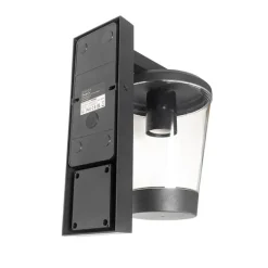 QAZQA Gartenbeleuchtung|Außenleuchten Mit Sensor*Außenwandleuchte schwarz IP44 mit Bewegungssensor - Joren