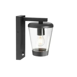 QAZQA Gartenbeleuchtung|Außenleuchten Mit Sensor*Außenwandleuchte schwarz IP44 mit Bewegungssensor - Joren