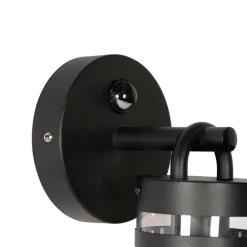 QAZQA Gartenbeleuchtung|Außenwandleuchten*Außenwandleuchte schwarz IP44 mit Bewegungssensor - Ruben