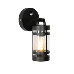 QAZQA Gartenbeleuchtung|Außenwandleuchten*Außenwandleuchte schwarz IP44 mit Bewegungssensor - Ruben