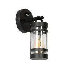 QAZQA Gartenbeleuchtung|Außenwandleuchten*Außenwandleuchte schwarz IP44 mit Bewegungssensor - Ruben