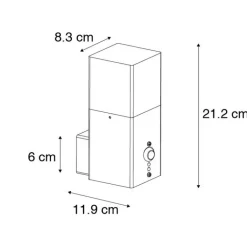 QAZQA Gartenbeleuchtung|Außenleuchten Mit Sensor*Außenwandleuchte schwarz IP44 mit Bewegungsmelder - Dänemark