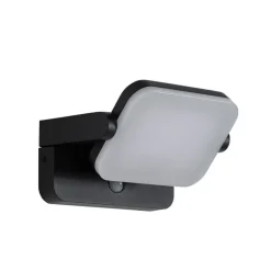 QAZQA Gartenbeleuchtung|Led-Außenleuchten*Außenwandleuchte schwarz inkl. LED verstellbar mit Bewegungssensor - Kamile