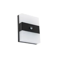 QAZQA Gartenbeleuchtung|Led-Außenleuchten*Außenwandleuchte schwarz IP44 inkl. LED mit Bewegungsmelder - Dualy