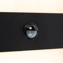 QAZQA Gartenbeleuchtung|Led-Außenleuchten*Außenwandleuchte schwarz IP44 inkl. LED mit Bewegungsmelder - Dualy