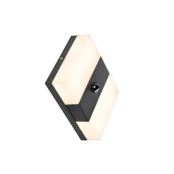 QAZQA Gartenbeleuchtung|Led-Außenleuchten*Außenwandleuchte schwarz IP44 inkl. LED mit Bewegungsmelder - Dualy