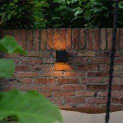 QAZQA Gartenbeleuchtung|Schlafzimmerlampen*Außenwandleuchte schwarz inkl. LED 2-flammig IP54 - Edwin