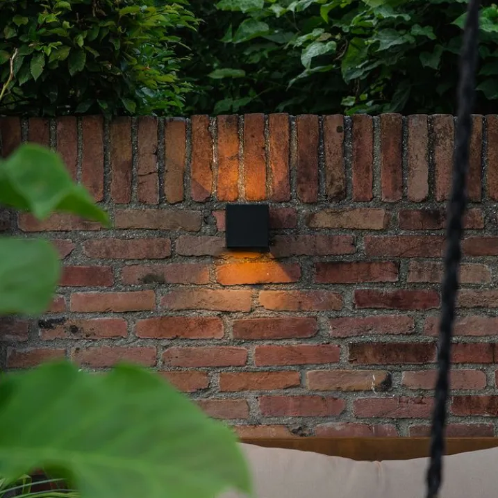 QAZQA Gartenbeleuchtung|Schlafzimmerlampen*Außenwandleuchte schwarz inkl. LED 2-flammig IP54 - Edwin