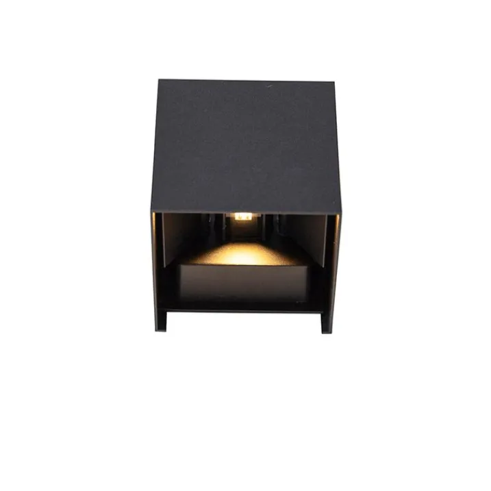 QAZQA Gartenbeleuchtung|Schlafzimmerlampen*Außenwandleuchte schwarz inkl. LED 2-flammig IP54 - Edwin