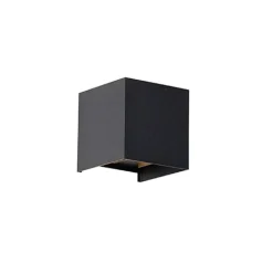 QAZQA Gartenbeleuchtung|Schlafzimmerlampen*Außenwandleuchte schwarz inkl. LED 2-flammig IP54 - Edwin