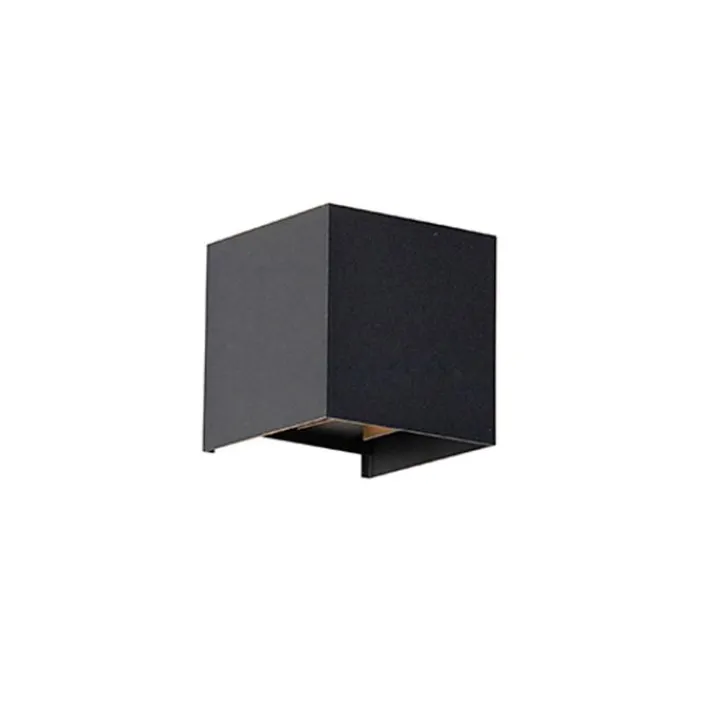 QAZQA Gartenbeleuchtung|Schlafzimmerlampen*Außenwandleuchte schwarz inkl. LED 2-flammig IP54 - Edwin