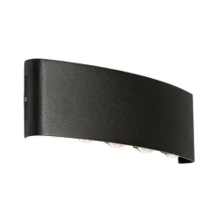 QAZQA Gartenbeleuchtung|Led-Außenleuchten*Außenwandleuchte schwarz inkl. LED 10-flammig IP54 - Silly