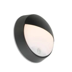 QAZQA Gartenbeleuchtung|Led-Außenleuchten*Außenwandleuchte schwarz inkl. LED mit Bewegungsmelder IP54 - Hortus