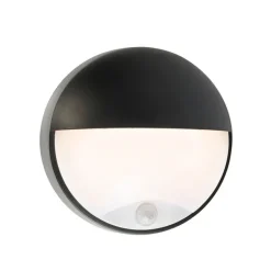 QAZQA Gartenbeleuchtung|Led-Außenleuchten*Außenwandleuchte schwarz inkl. LED mit Bewegungsmelder IP54 - Hortus