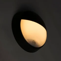 QAZQA Gartenbeleuchtung|Led-Außenleuchten*Außenwandleuchte schwarz inkl. LED mit Bewegungsmelder IP54 - Hortus