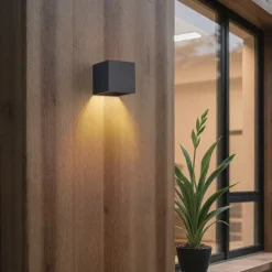 QAZQA Gartenbeleuchtung|Led-Außenleuchten*Außenwandleuchte schwarz inkl. LED IP65 Solar - Charlene