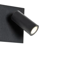 QAZQA Gartenbeleuchtung|Led-Außenleuchten*Außenwandleuchte schwarz inkl. LED 2-Licht Bewegungsmelder - Simon