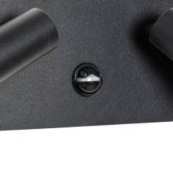 QAZQA Gartenbeleuchtung|Led-Außenleuchten*Außenwandleuchte schwarz inkl. LED 2-Licht Bewegungsmelder - Simon